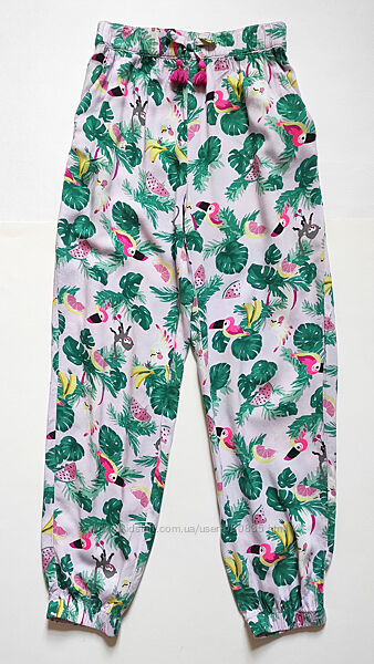 Летние брюки H&M с тропическим принтом на 7-9 лет