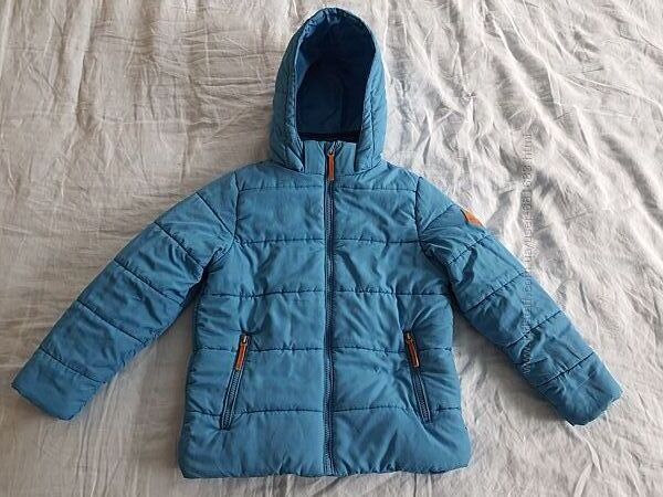Голубая зимняя куртка Cool Club еврозима р.140 в идеальном состоянии