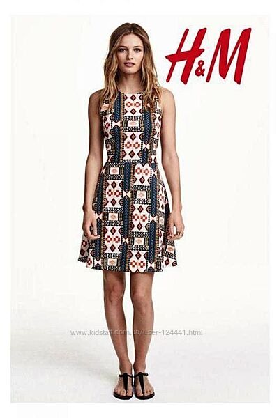 Платье, сарафан в яркий принт из плотного трикотажа H&M, р. XS