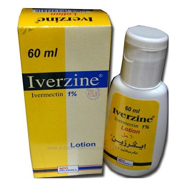 Египет. Лосьон Iverzine от зуда, чесотки, вшей, демодекоза, розацеа. 60 мл.