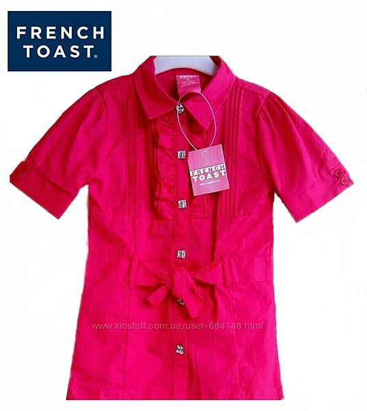 Блузка нарядная рубашка розовая 6 л рост 110-116 см бренд French Toast США 