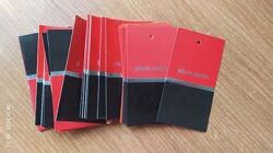 РОЗПРОДАЖ Бірки картонні Пєр Карден 9 х 4,5 см 