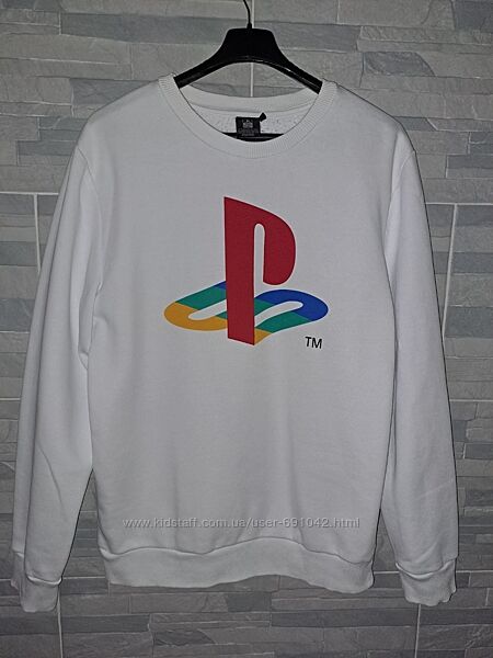 Белый свитшот худи Play Station размер M