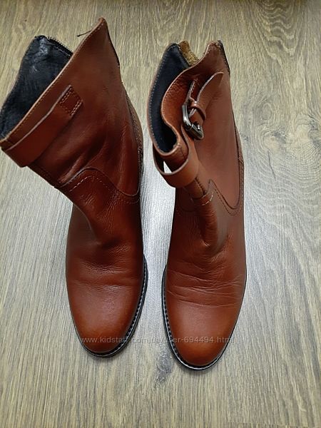 Осенние кожаные ботинки, стелька 23,5 см