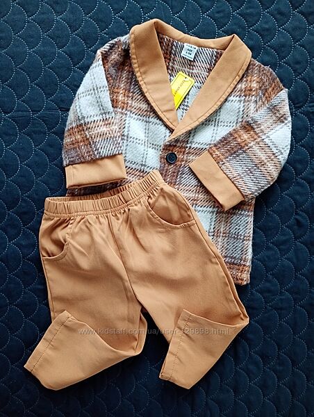 Костюмчик дівчинці на 6-9 міс. новий, клітинка-рустік Shein