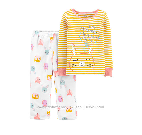 Комплект детской пижамы для девочки Carters  Кролик