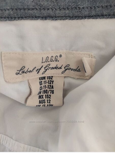 Рубашка H&M біла 152 р, вік 11-12 років