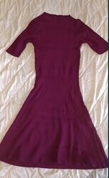 Платье вязаное бордовое