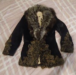 Шуба короткая натуральный мех три разных меха