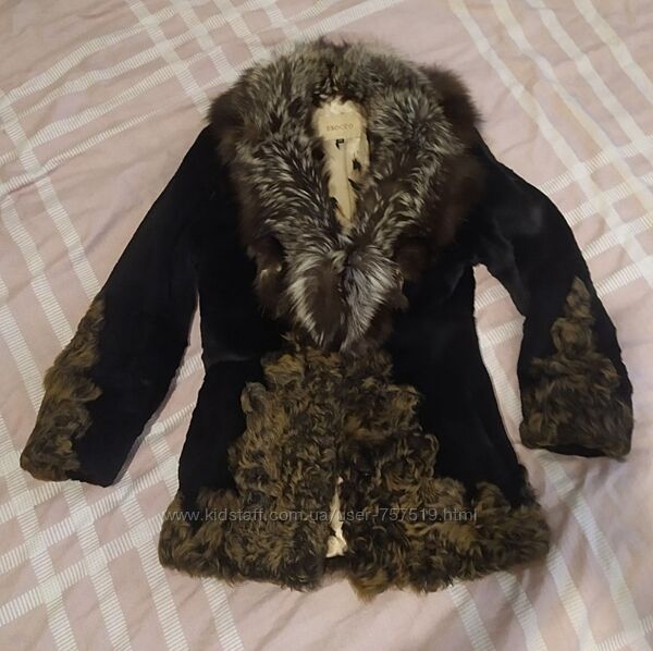 Шуба короткая натуральный мех три разных меха