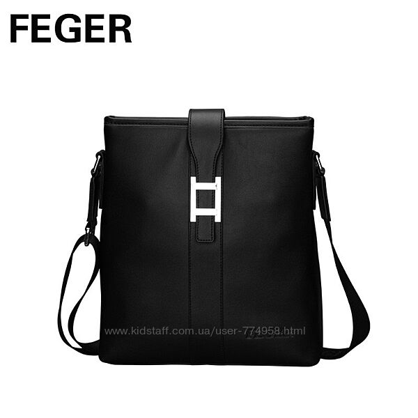 Черная кожаная сумка Feger