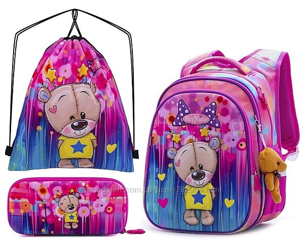 Комплект школьный для девочки рюкзак пенал и сумка Winner One серия  R1,2,3