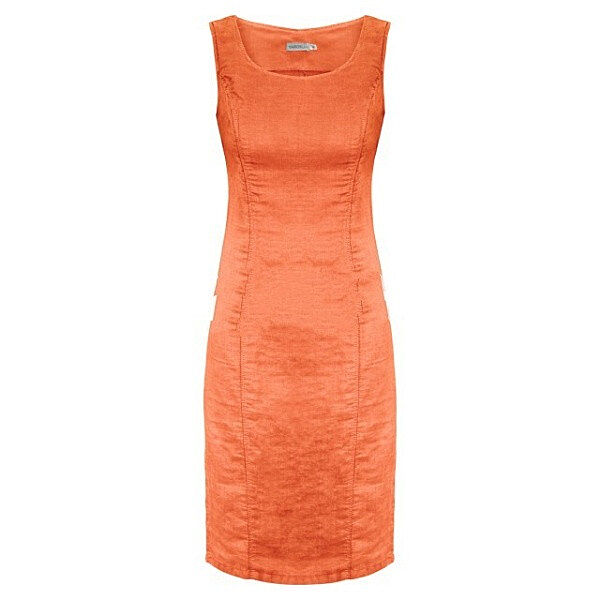 Платье льняное оранжевое 54 размер