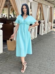 Довга муслінова сукня Lira, 42-56 р. , 4 кол.