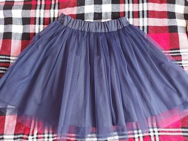 Школьная фатиновая юбка синяя