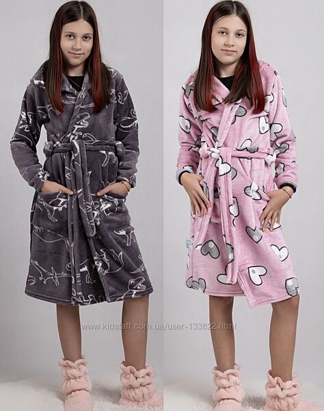 Халат теплий махровий підлітковий для дівчинки