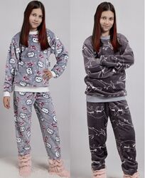 Піжама тепла махрова дитяча для дівчат хлопчиків