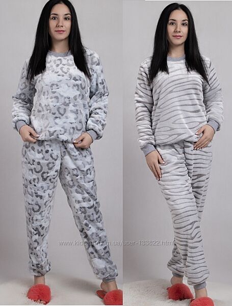 Жіноча тепла махрова піжама 42-56