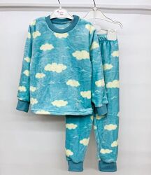 Піжама тепла дитяча махрова для дівчат хлопчиків