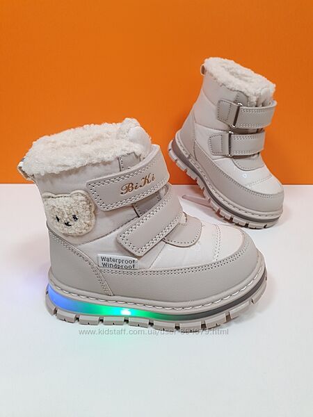 Зимові термо-чоботи BIKI LED-вогні 23-27р A-B01451-D