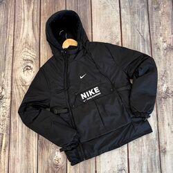 Стильна чоловіча куртка осінь зима демісезонна Nike анорак з карманами