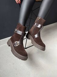 Шкіряні та замшеві черевики осінь та зима Шкіра та замша. 6 кольорів