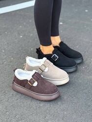 Зимові лофери. Чорні, шоколад та бежеві