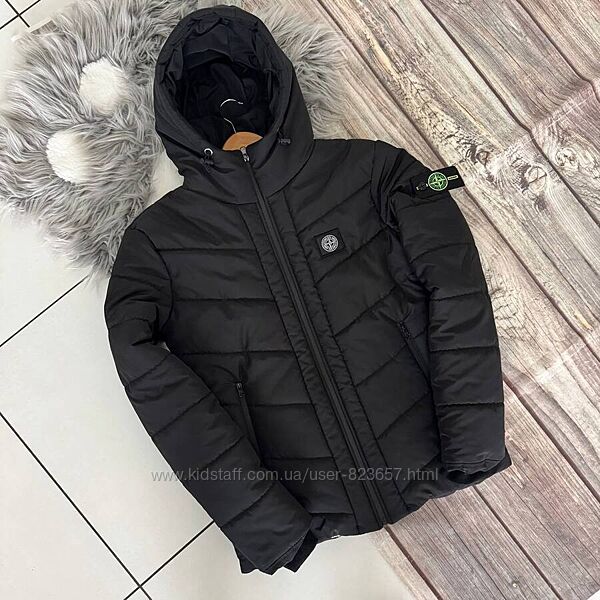 Чоловіча зимова куртка Stone Island з патчами. Якісна. Коротка. S -XXL 