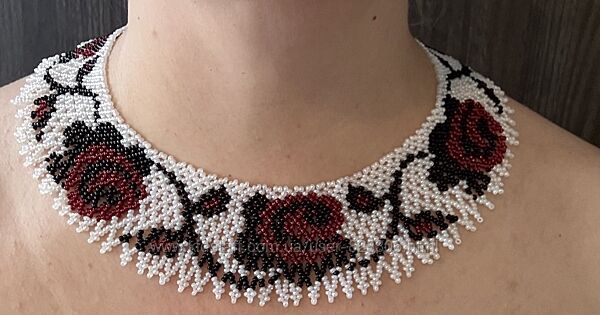 силянка, стрічковий гердан, чокер, прикраса під вишиванку, ручна робота