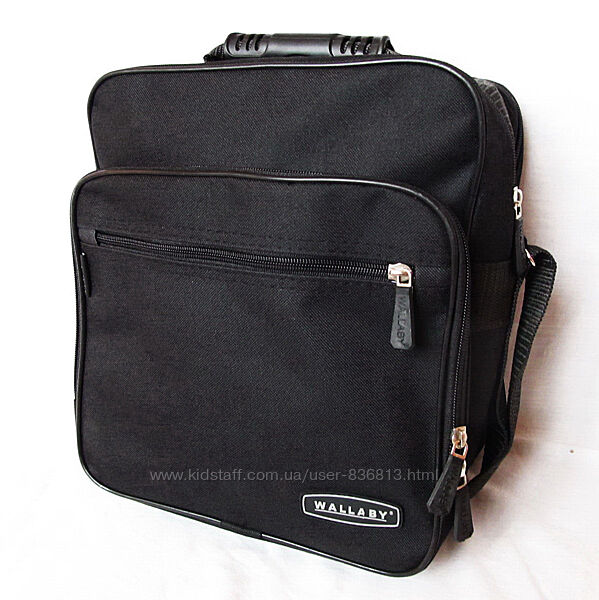 Чоловіча сумка es2431 чорна через плече вмістка барсетка портфель 