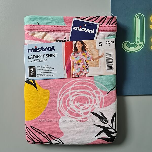 Жіноча бавовняна футболка вільного крою Mistral Німеччина, р. S 