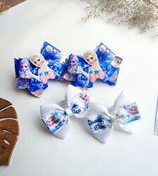 Бантики з принцесами Анна Ельза резинки Крижане серце Frozen