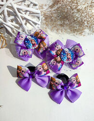 Бантик резинка заколка банты Холодное Сердце с Анной и Эльзой бант Ельза