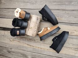 Угги короткие с двумя ремешками на высокой подошве  с  лейбл UGG Украина