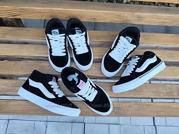 Кеды кроссовки Черно-белые на высокой подошве утепленные на флисе  шнурки