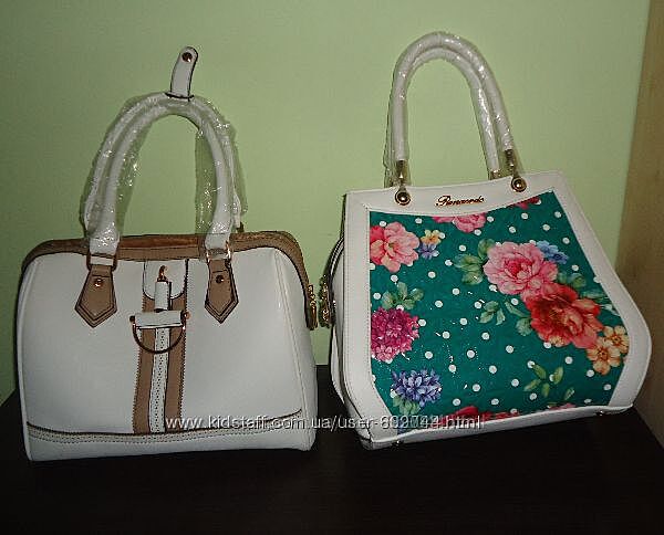 Сумка біла з квітами
