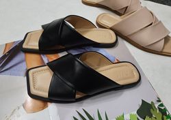 Распродажа Шлёпанцы натуральная кожа черный