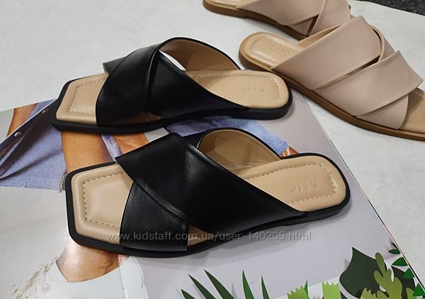 Распродажа Шлёпанцы натуральная кожа черный