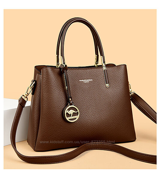 Жіноча сумочка з натуральної шкіри з брелком кенгуру 