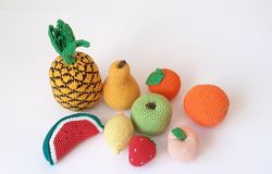 Вязаная игрушка, овощи-фрукты