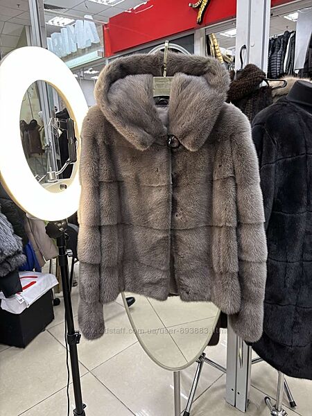 Норковый полушубок - цвет латте 