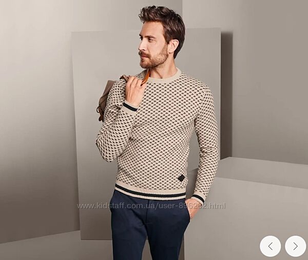 Стильный мужской вязанный свитер, пуловер от tcm Tchibo чибо, Германия, S-M