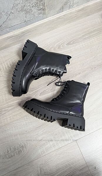 Натуральна шкіра зимові черевики жіночі берці шкіряні