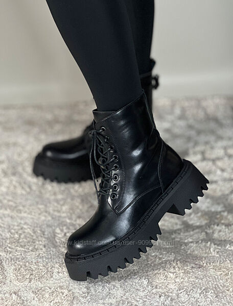 Зимові черевики натуральна шкіра, берці шкіряні