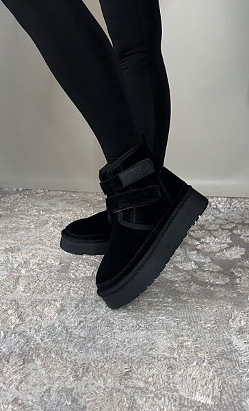 Угги на ліпучках, уггі замшеві, натуральні сноубутси