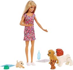 Кукла Барби со щенками, игровой набор Детский сад щенков, Barbie Doggy Daycar