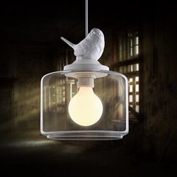 Подвесные модные светильники с птичкой в ассортименте серия лофт, абожурка 