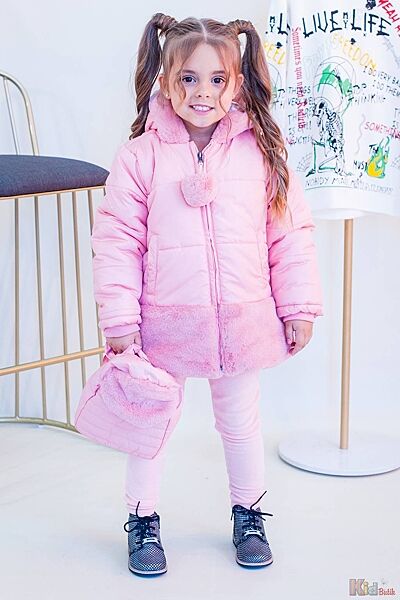 Куртка для дівчинки з рюкзаком рожева Midimod