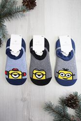 Шкарпетки пінетки махрові з міньйонами для хлопчика Pier Lone