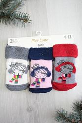 Набір шкарпетки 3шт. махрові Girl для маленької дівчинки Pier Lone